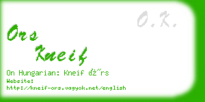 ors kneif business card